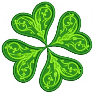 Ornate Shamrock St. Patrick's Day Applique Machine Embroidery Design Digitized Pattern